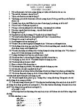 Đề cương ôn tập học kỳ 2 môn Vật lý Lớp 7 - Năm học 2016-2017